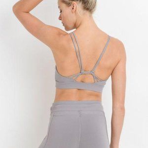 Misty Mauve Knotted Strap Sports Bra
